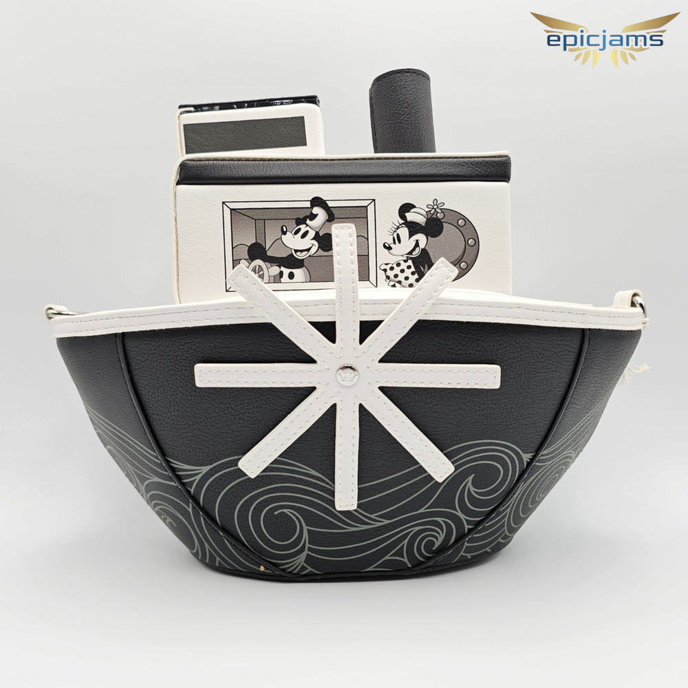 Loungefly Disney Mickey Mouse Stitch Shoppe Steamboat Willie Crossbody Bag New